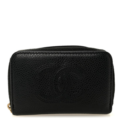 Chanel Caviar Timeless CC Zip Around Coin Purse Black 1 of 8