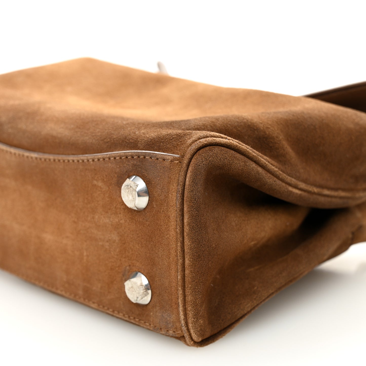 Waxed Suede Mini Rodeo Top Handle Handbag Camel