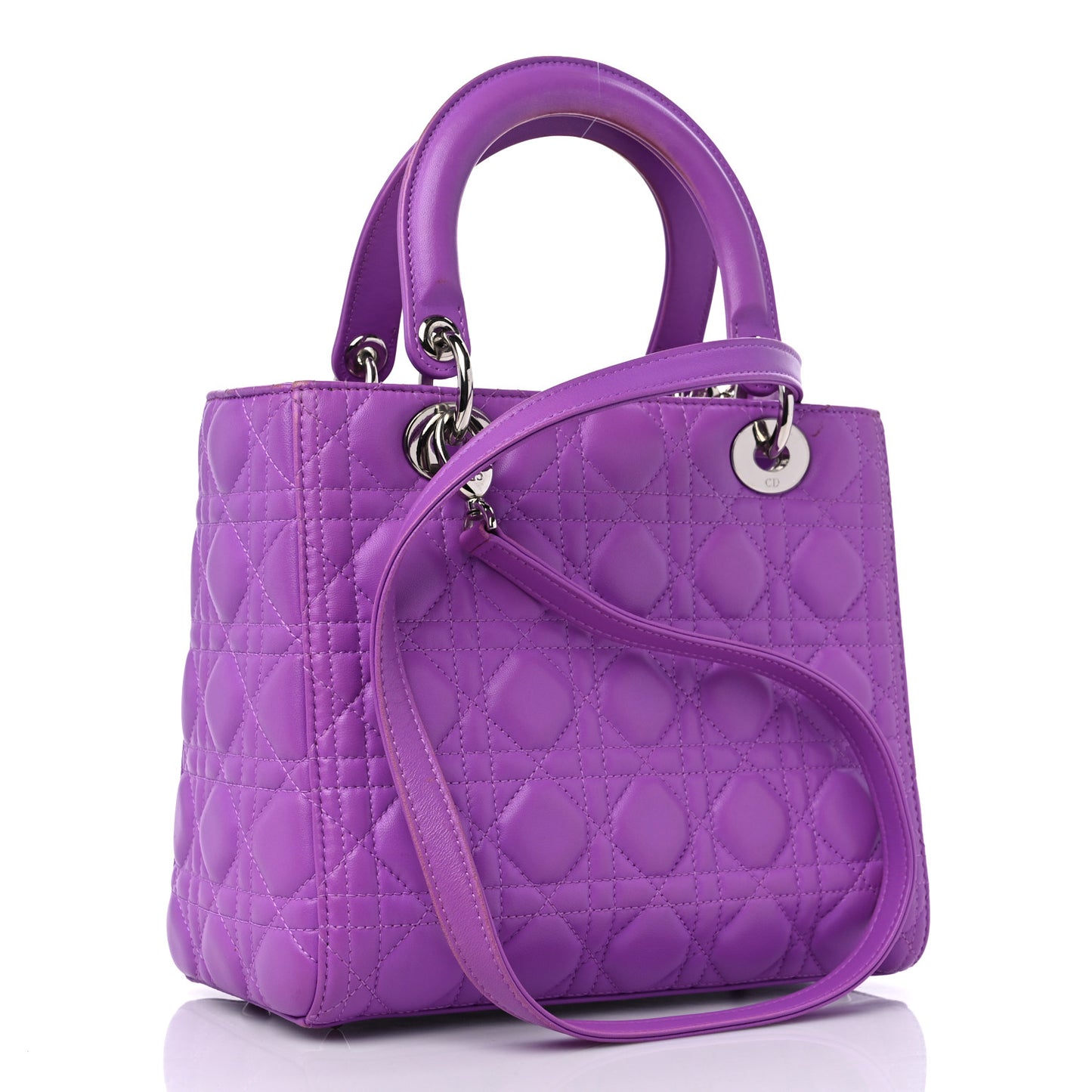 Lambskin Cannage Medium Lady Dior Purple