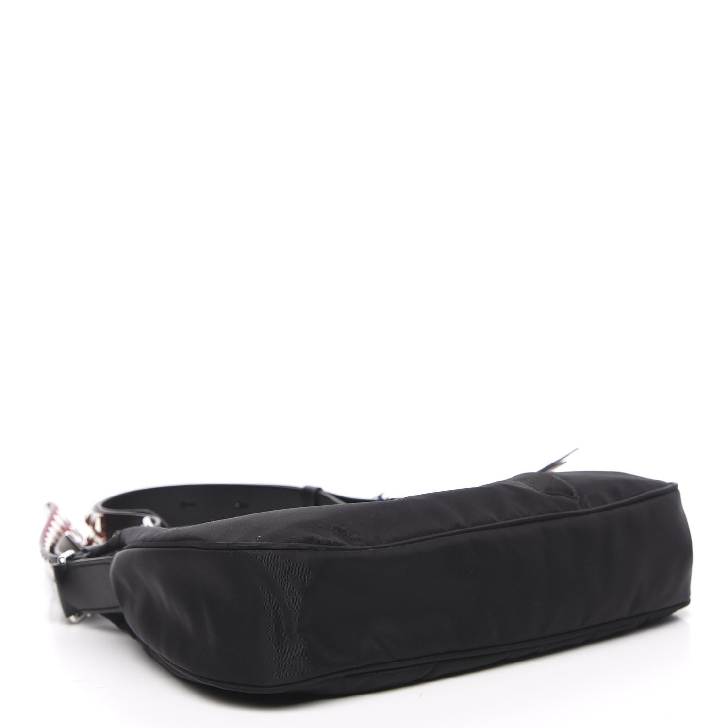 Prada Tessuto Nylon Studded New Vela Hobo Black Fuoco 4 of 9