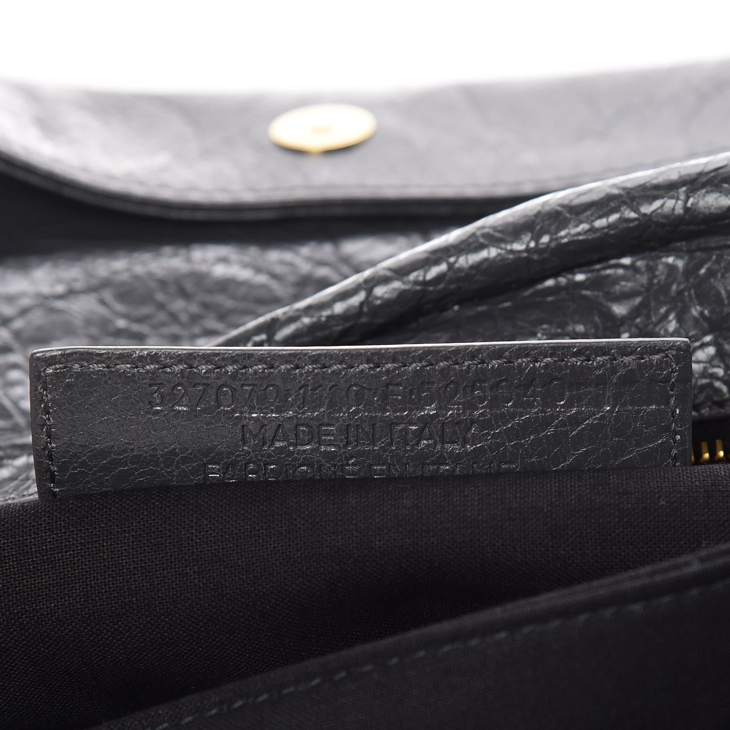 Balenciaga Agneau Giant 12 Gold Hardware Envelope Strap Clutch Gris Fossile 9 of 9