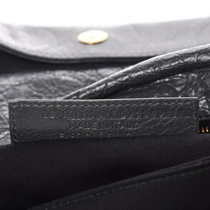 Balenciaga Agneau Giant 12 Gold Hardware Envelope Strap Clutch Gris Fossile 9 of 9
