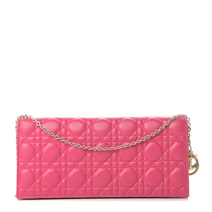 Christian Dior Lambskin Cannage Lady Dior Convertible Clutch Fuchsia 1 of 14