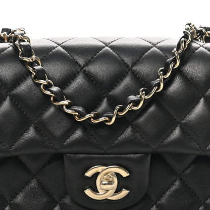 Chanel Lambskin Quilted Mini Rectangular Flap Black 8 of 11