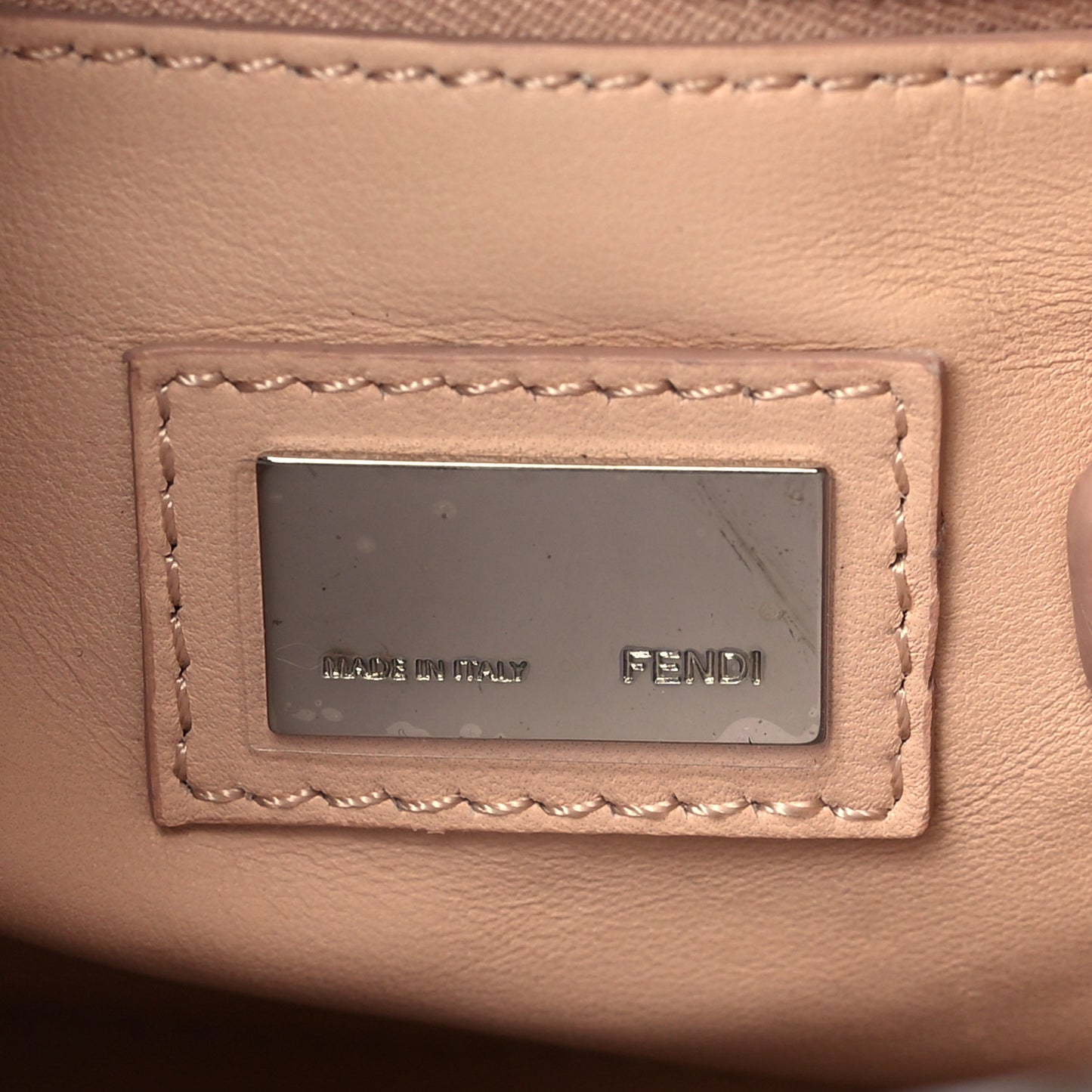 Metallic Nappa Fox Fur Mini Peekaboo Iconic Satchel Brown Multicolor