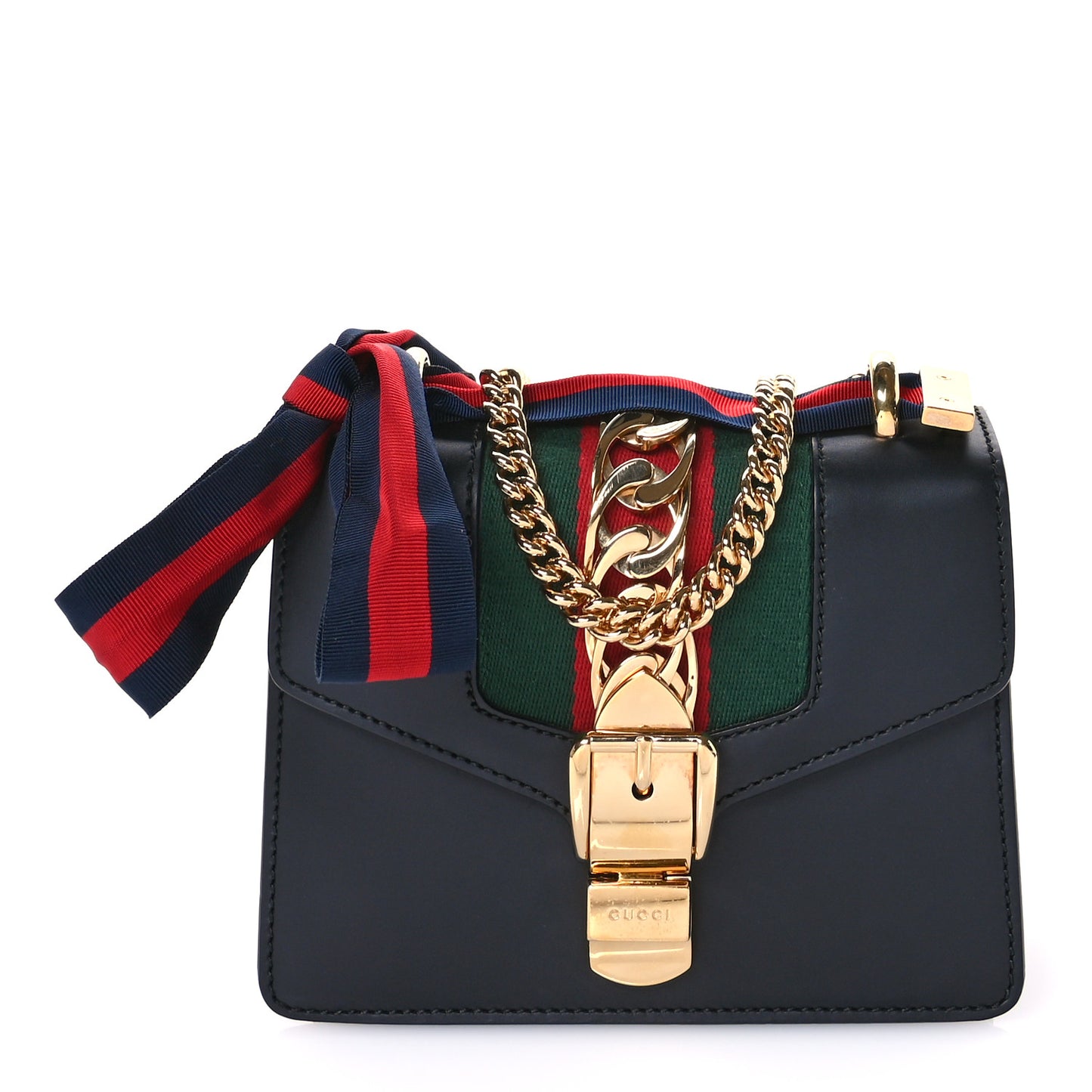 Calfskin Mini Sylvie Chain Shoulder Bag Black