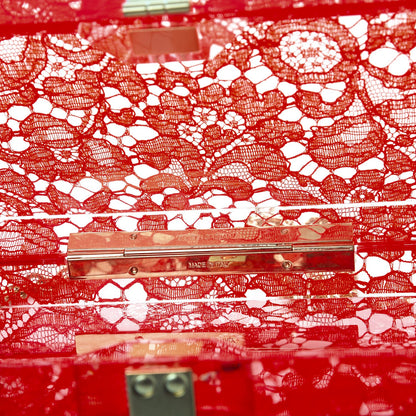 Dolce & Gabbana Plexiglass Lace Dolce Box Clutch Red 7 of 7