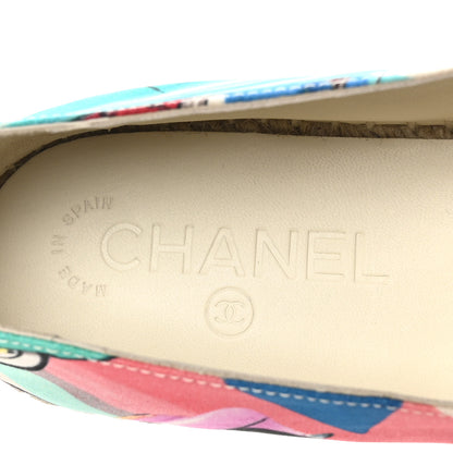 Chanel Fabric Patent CC Espadrilles 40 Multicolor Black 7 of 9