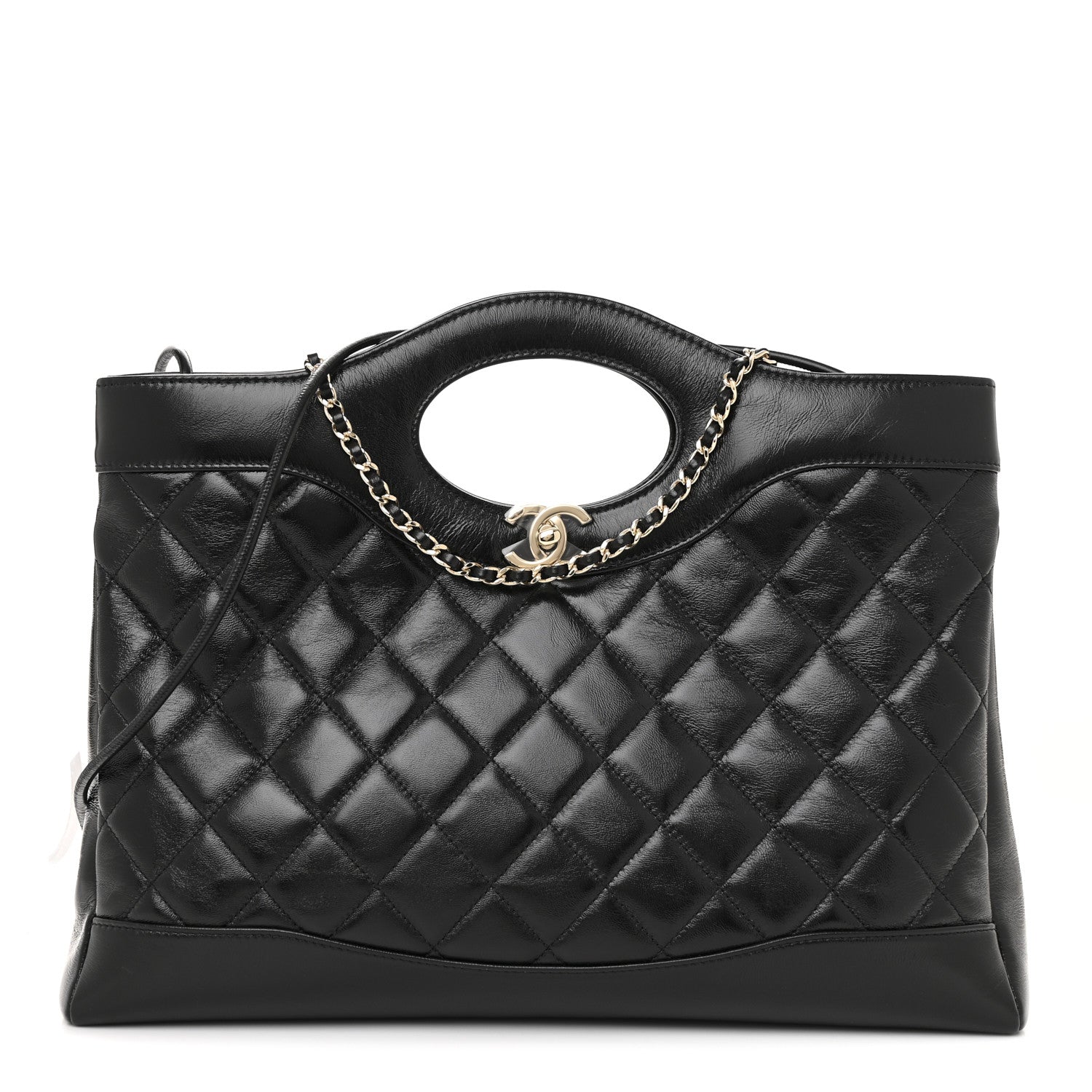 Chanel Shiny Lambskin Quilted 31 Shopping Bag Black 1 of 23
