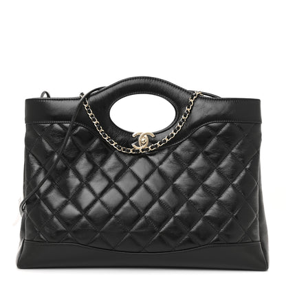 Chanel Shiny Lambskin Quilted 31 Shopping Bag Black 1 of 23