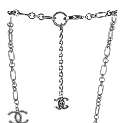 Chanel Ruthenium Crystal Ball CC Necklace Black 3 of 6