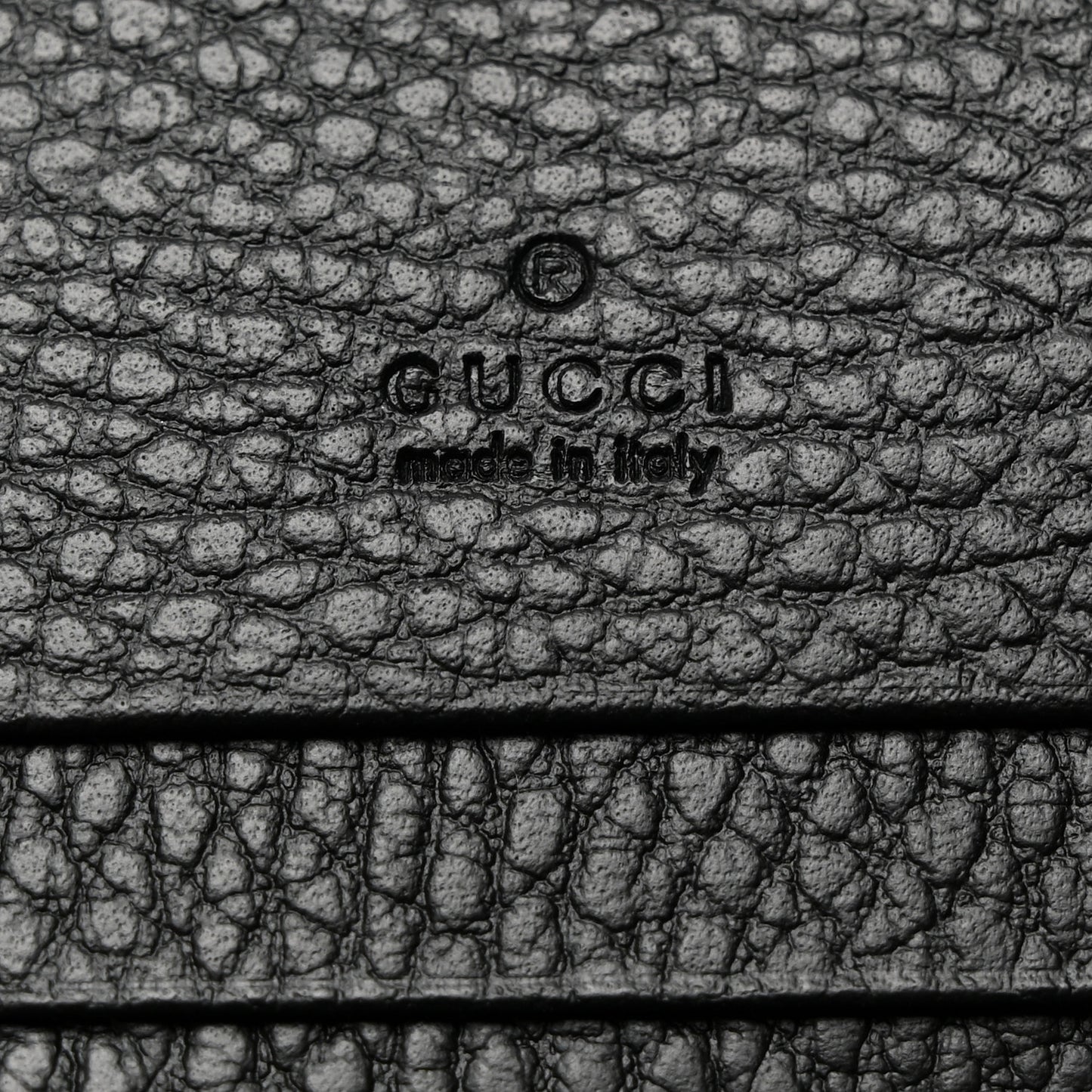Pebbled Calfskin GG Marmont Card Case Black