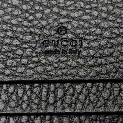 Gucci Pebbled Calfskin GG Marmont Card Case Black 6 of 8