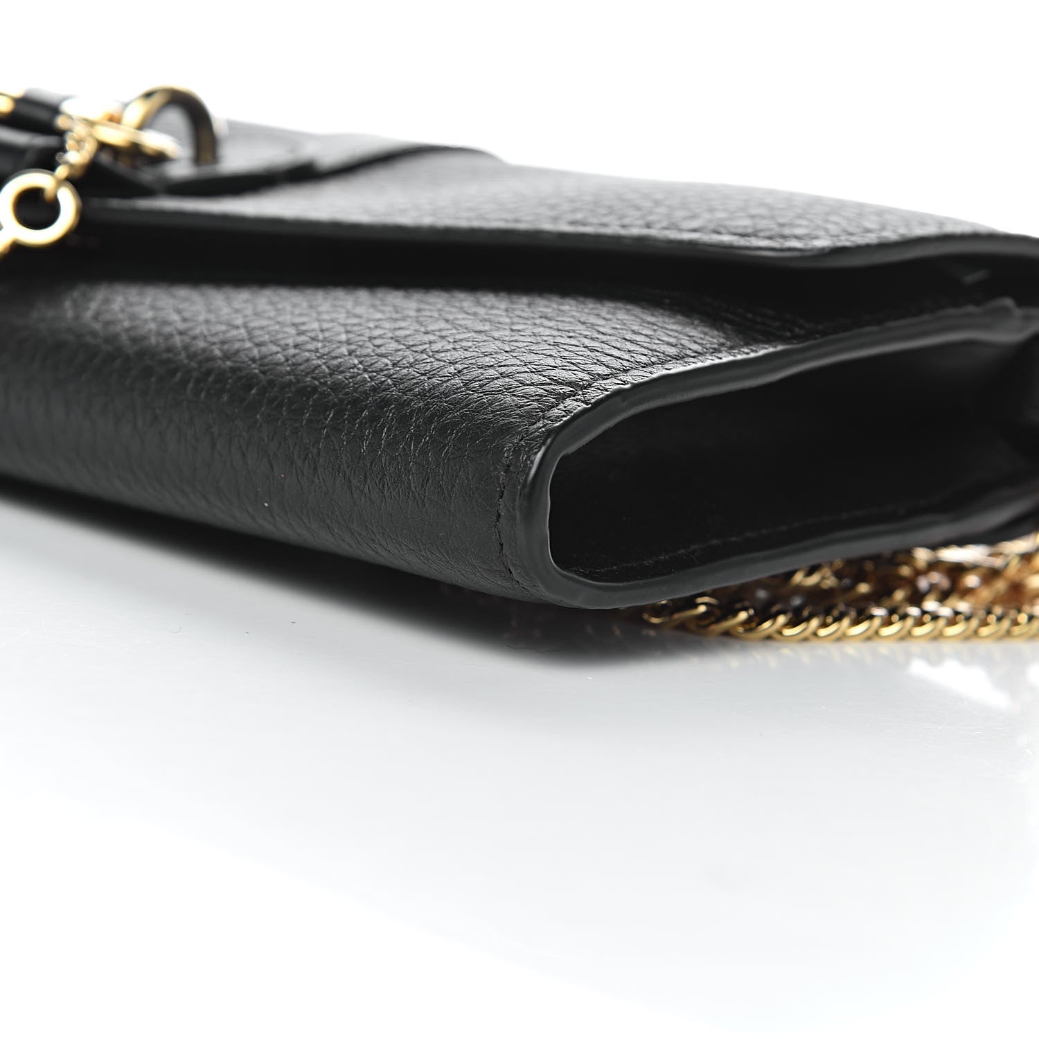 Chloe Shiny Grained Calfskin Aby Wallet on Chain Black 9 of 11