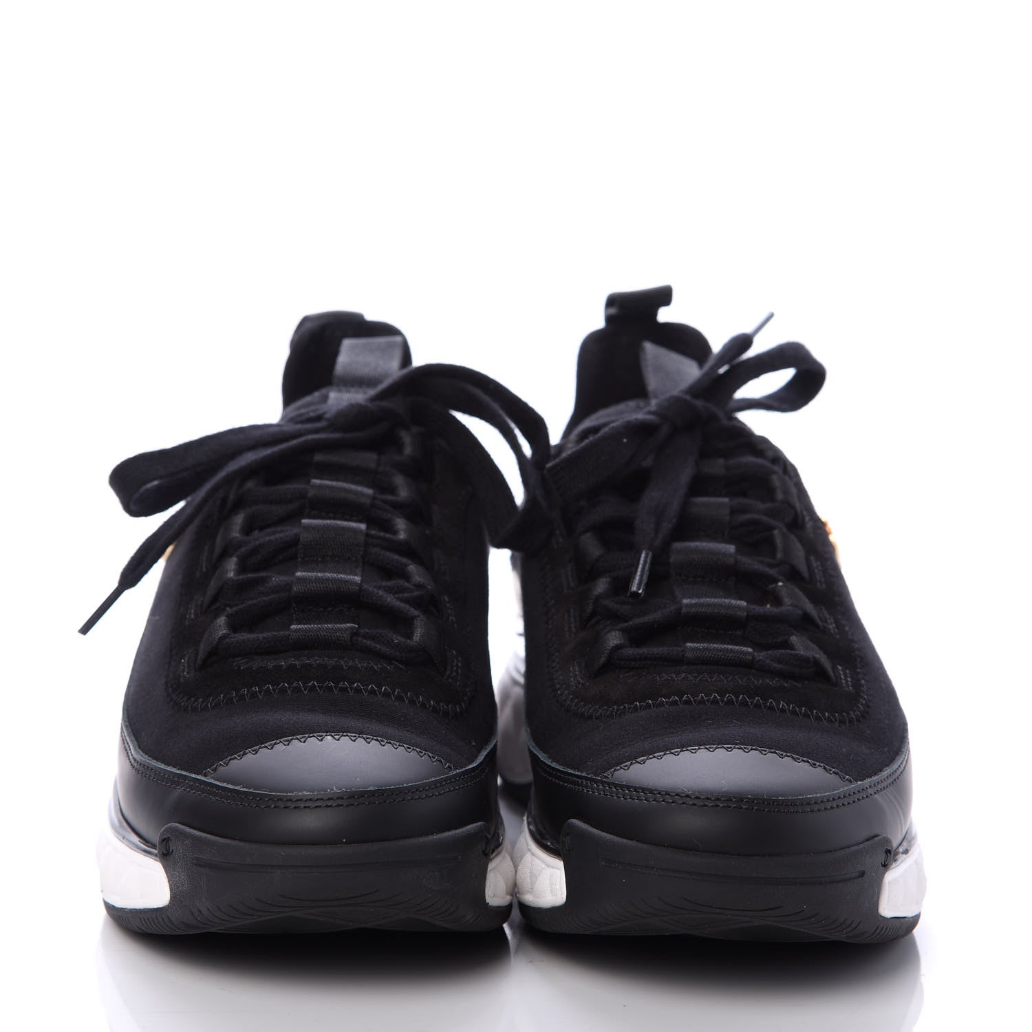 Chanel Velvet Calfskin Mixed Fibers CC Sneakers 37 Black 2 of 7