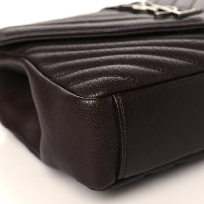 Saint Laurent Sheepskin Matelasse Chevron Monogram Medium College Bag Black Tulip 9 of 10