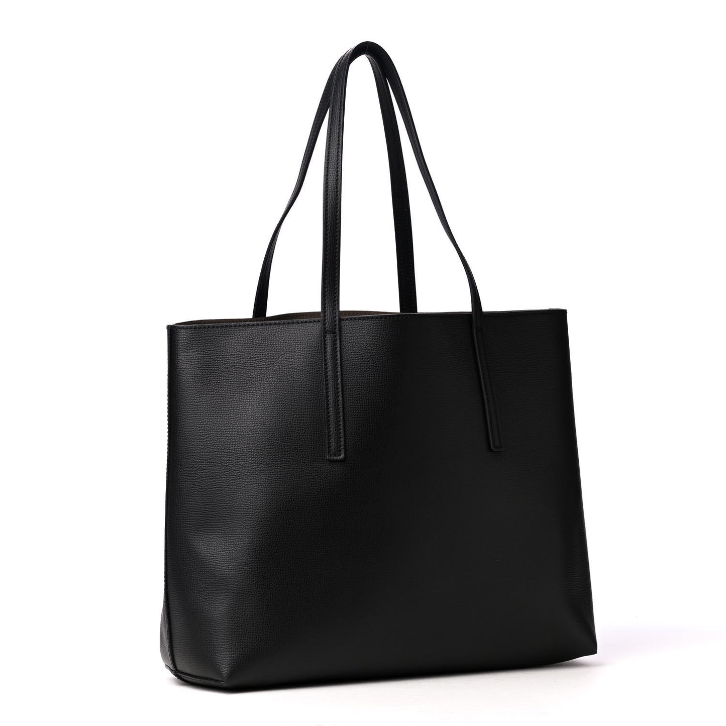 Vitello Vienna Enamel F is Fendi Shopping Tote Black Taupe
