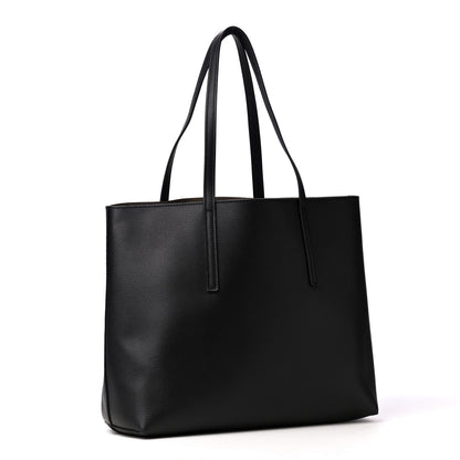 Fendi Vitello Vienna Enamel F is Fendi Shopping Tote Black Taupe 3 of 5