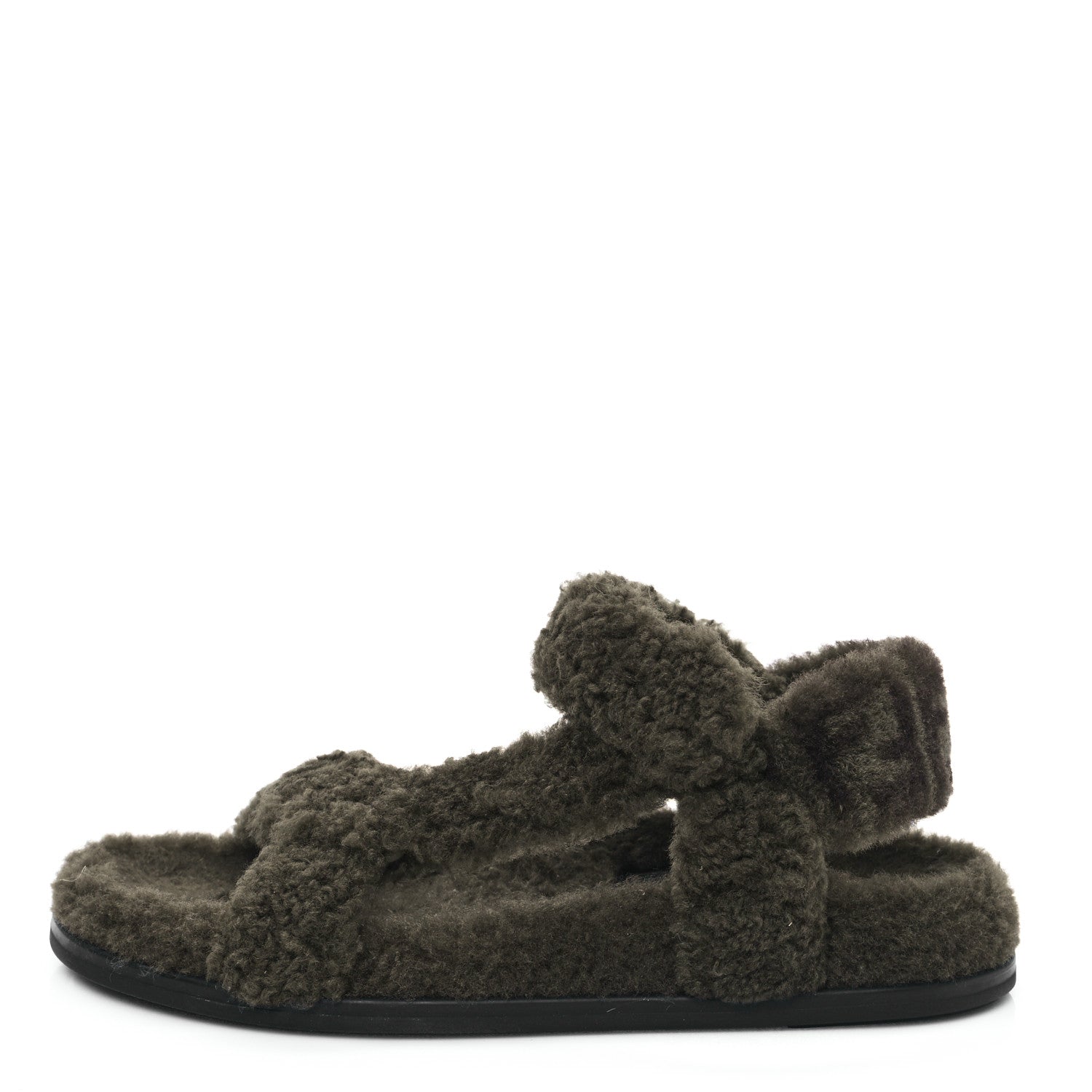 Fendi Shearling FF Fendi Feel Sandals 37 Illinois Military 1 of 8