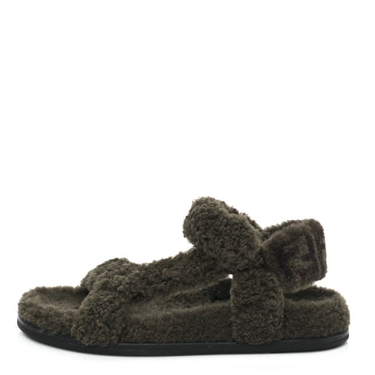 Fendi Shearling FF Fendi Feel Sandals 37 Illinois Military 1 of 8