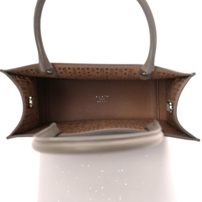 Alaia Calfskin Laser Cut Degrade Bijou Fiori Tote Tourterelle 8 of 9