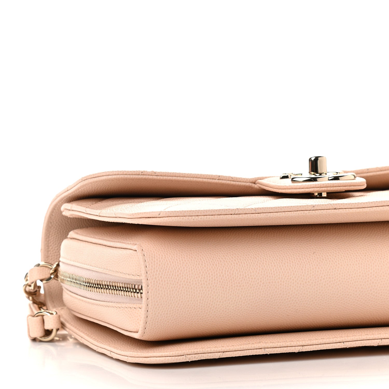 Chanel Caviar Quilted Large Like A Wallet Flap Light Beige 9 of 10