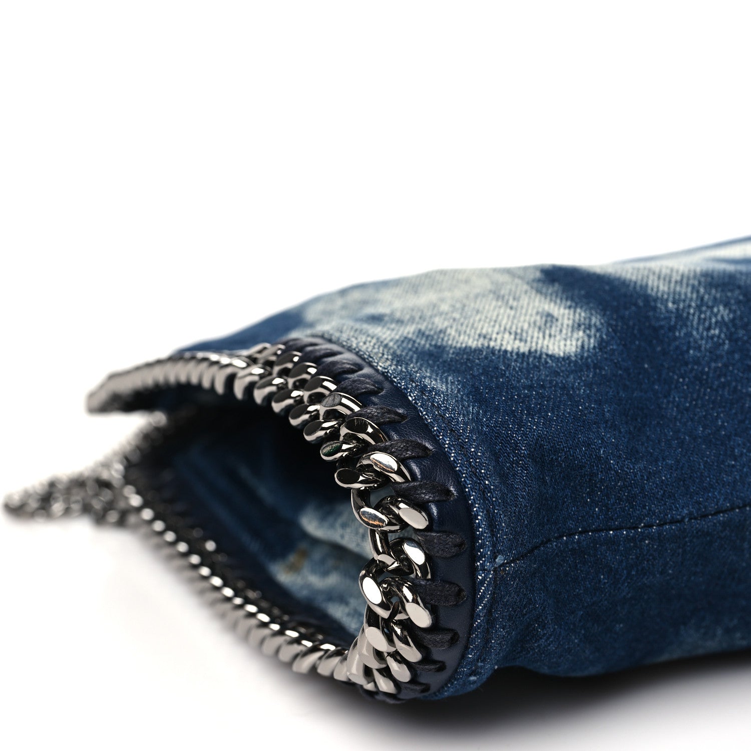 Stella McCartney Tie Dye Denim Mini Falabella Fold Over Tote Indigo 9 of 10