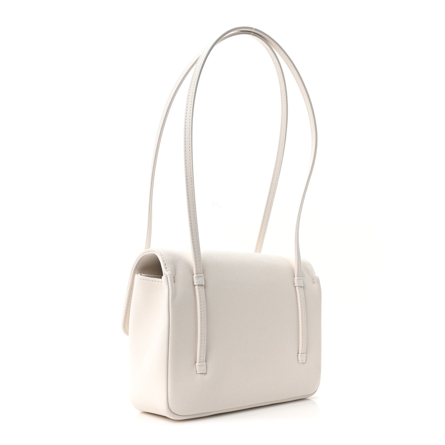 Shiny Caviar Preppy Coco Small Flap White