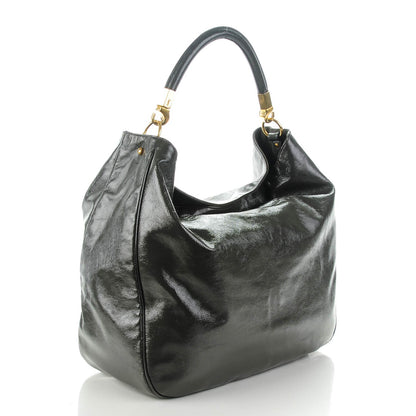 Saint Laurent Textured Patent Large Roady Hobo Grey 3 of 7