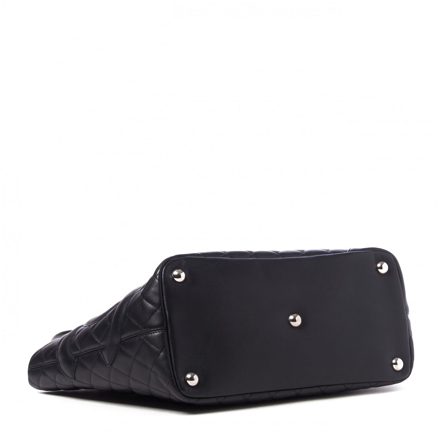 Calfskin Quilted Large Cambon Tote Black