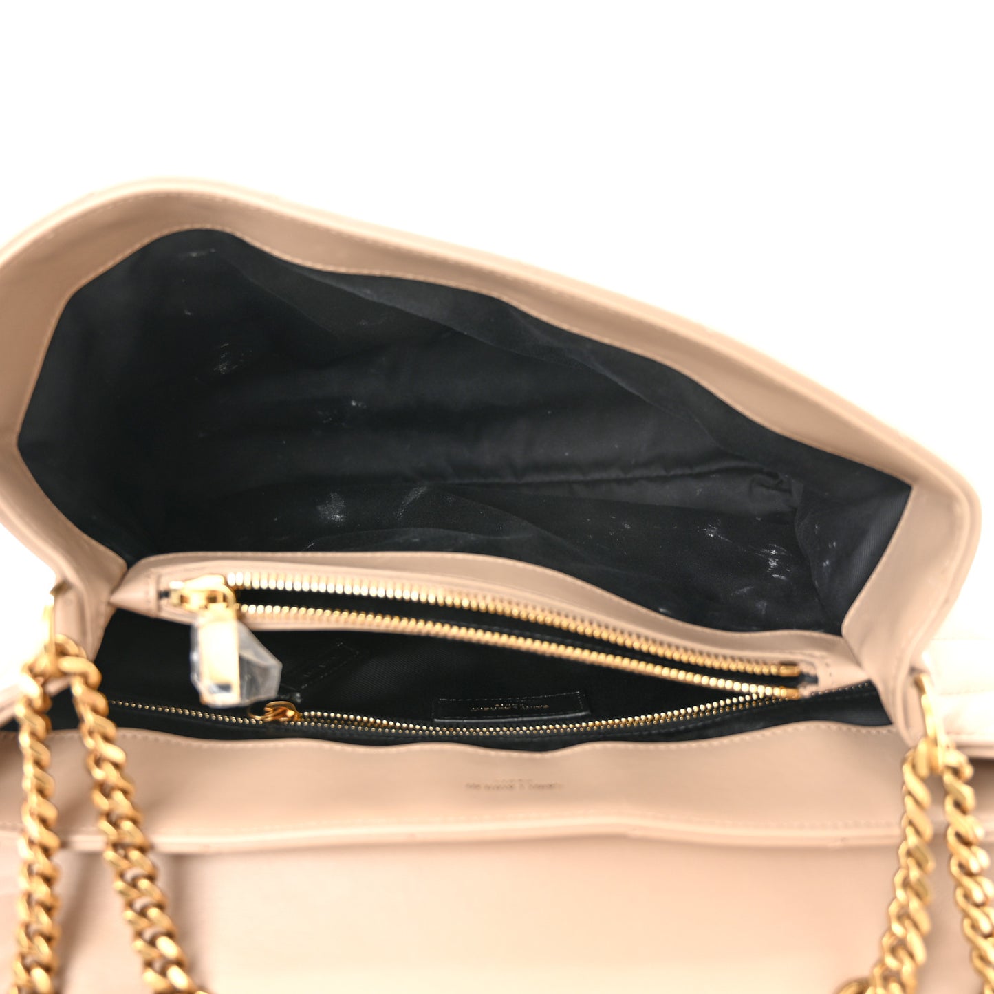 Calfskin Y Quilted Monogram Medium Loulou Chain Satchel Dark Beige