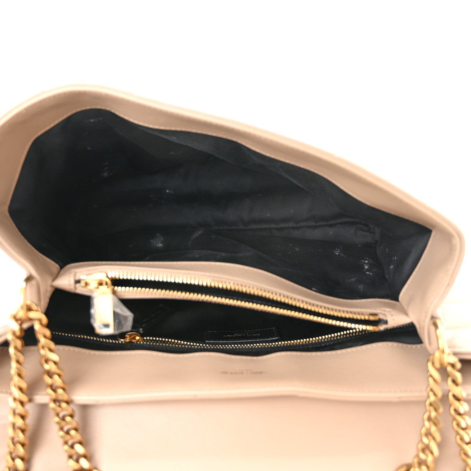 Saint Laurent Calfskin Y Quilted Monogram Medium Loulou Chain Satchel Dark Beige 5 of 10