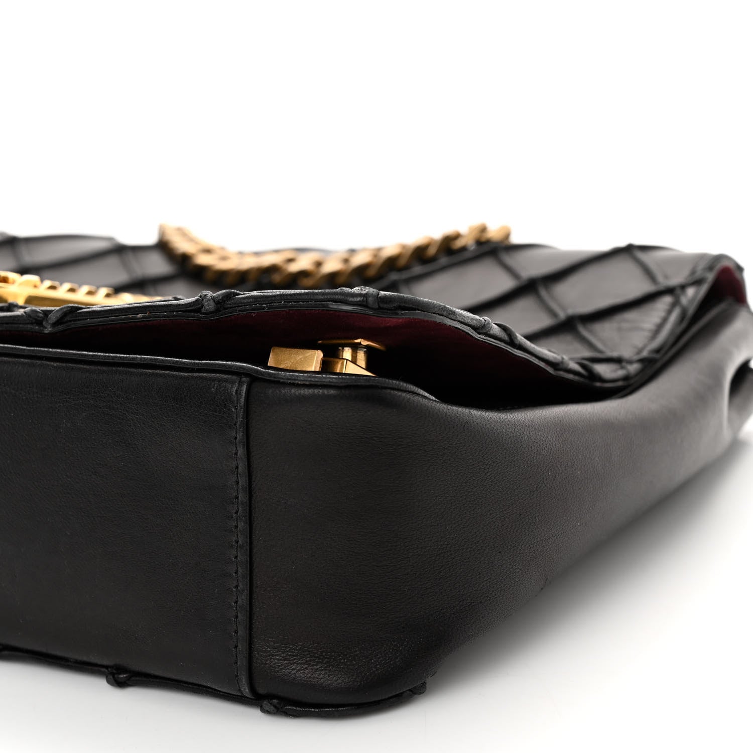 Marc Jacobs Lambskin Quilted Double Stitched The St Marc Trouble Shoulder Bag Black 9 of 10