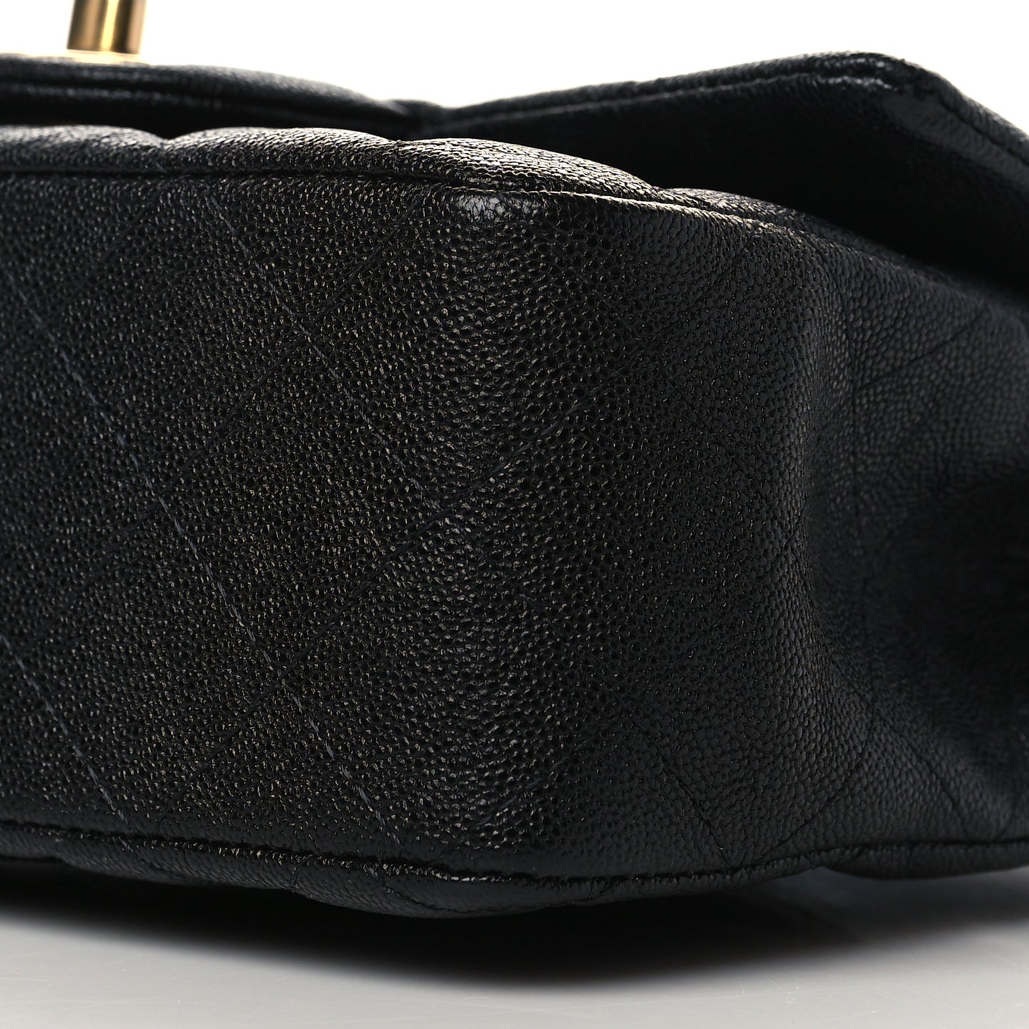 Caviar Quilted Mini Top Handle Rectangular Flap Black