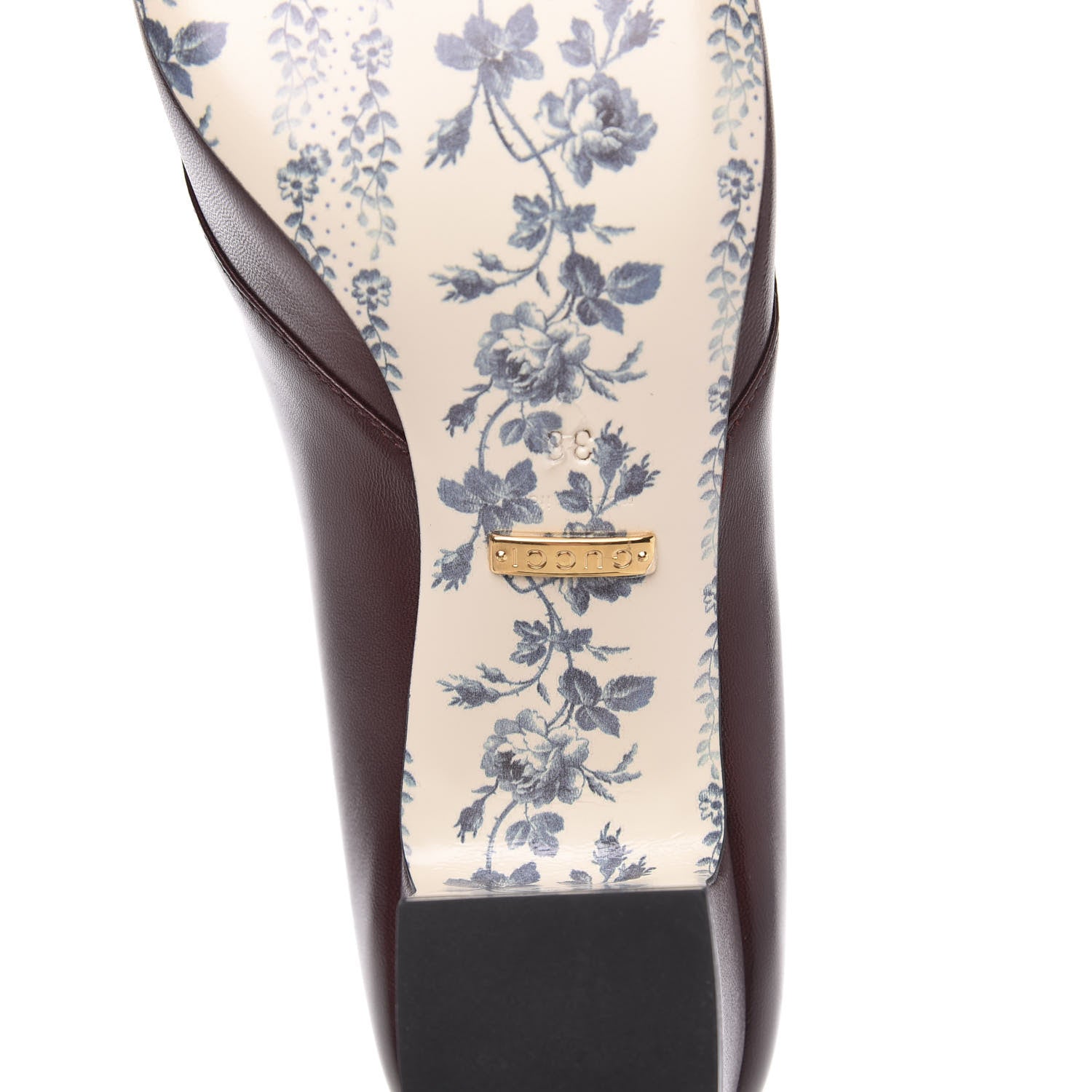 Gucci Malaga Kid GG Victoire 55mm Loafer Pumps 36 Vintage Bordeaux 7 of 9