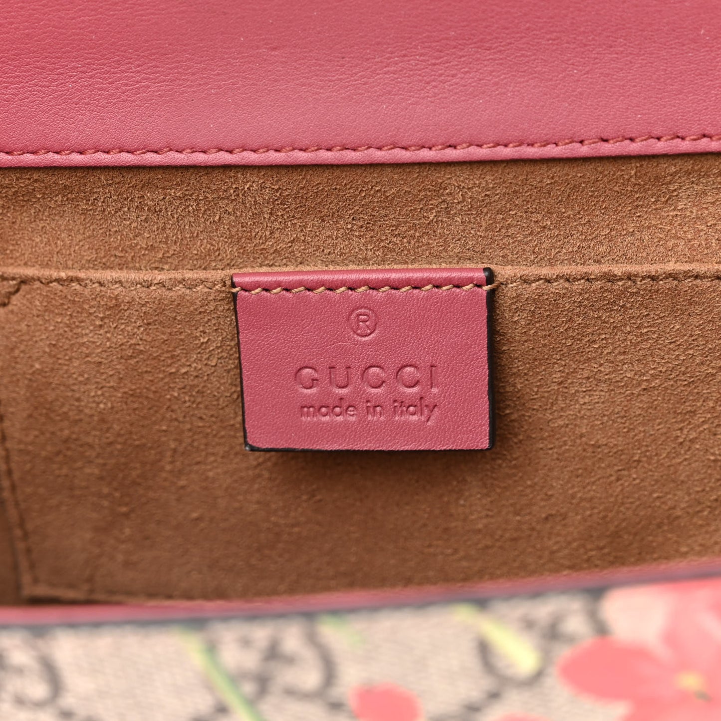 GG Supreme Monogram Blooms Small Padlock Shoulder Bag Beige Multicolor Dry Rose