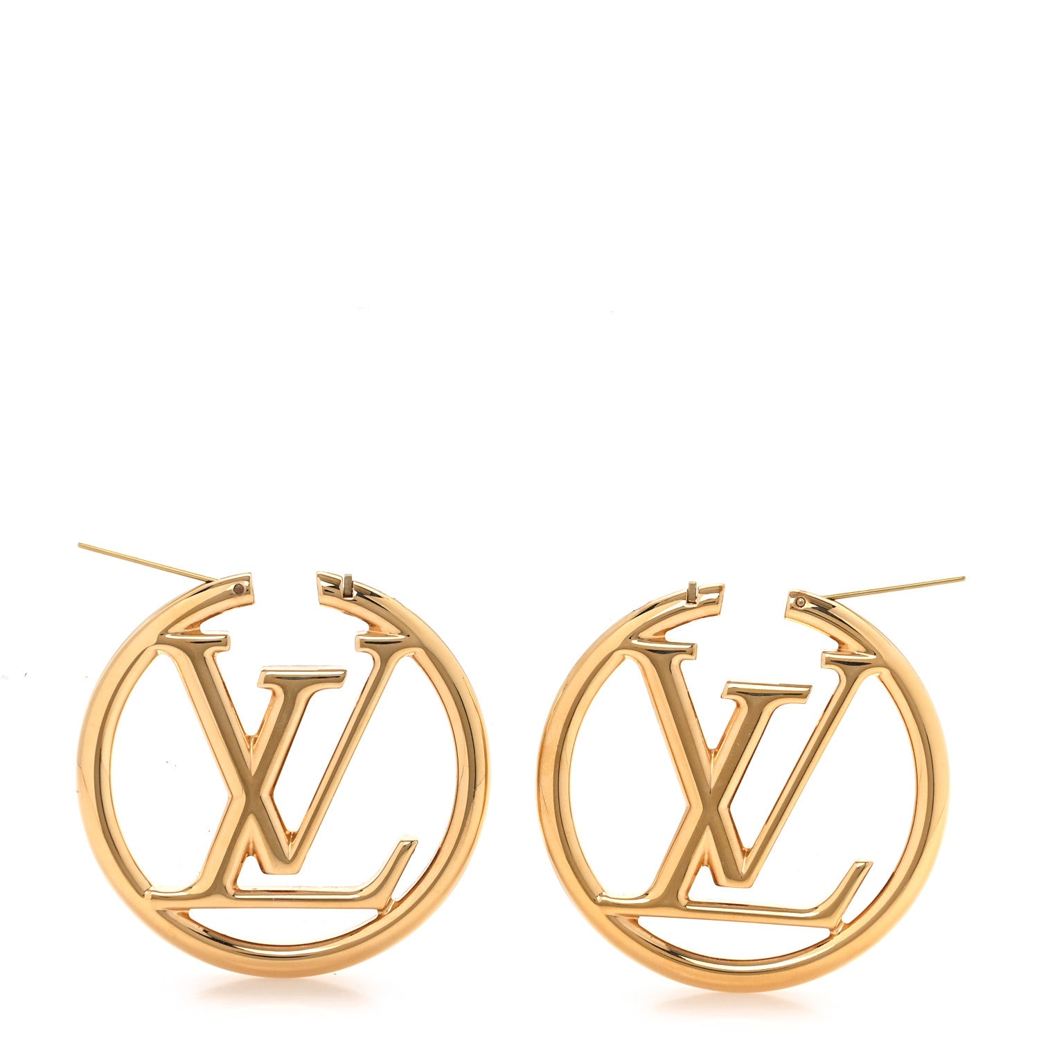 Louis Vuitton Metal Louise Hoop Earrings Gold 3 of 5
