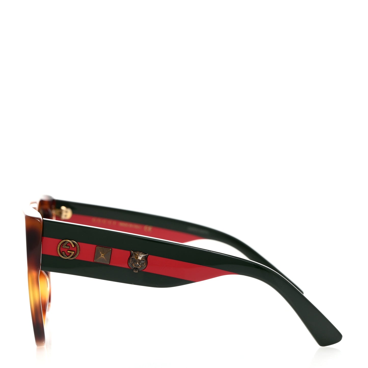 Square Frame Web Sunglasses GG0059S Black Tortoise
