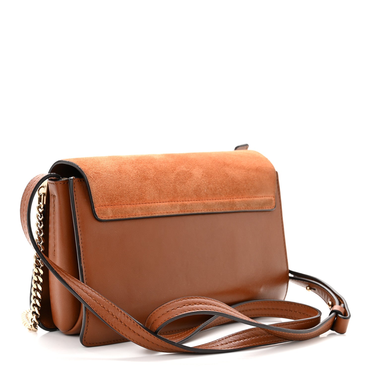 Chloe Suede Calfskin Small Faye Shoulder Bag Tobacco 3 of 15