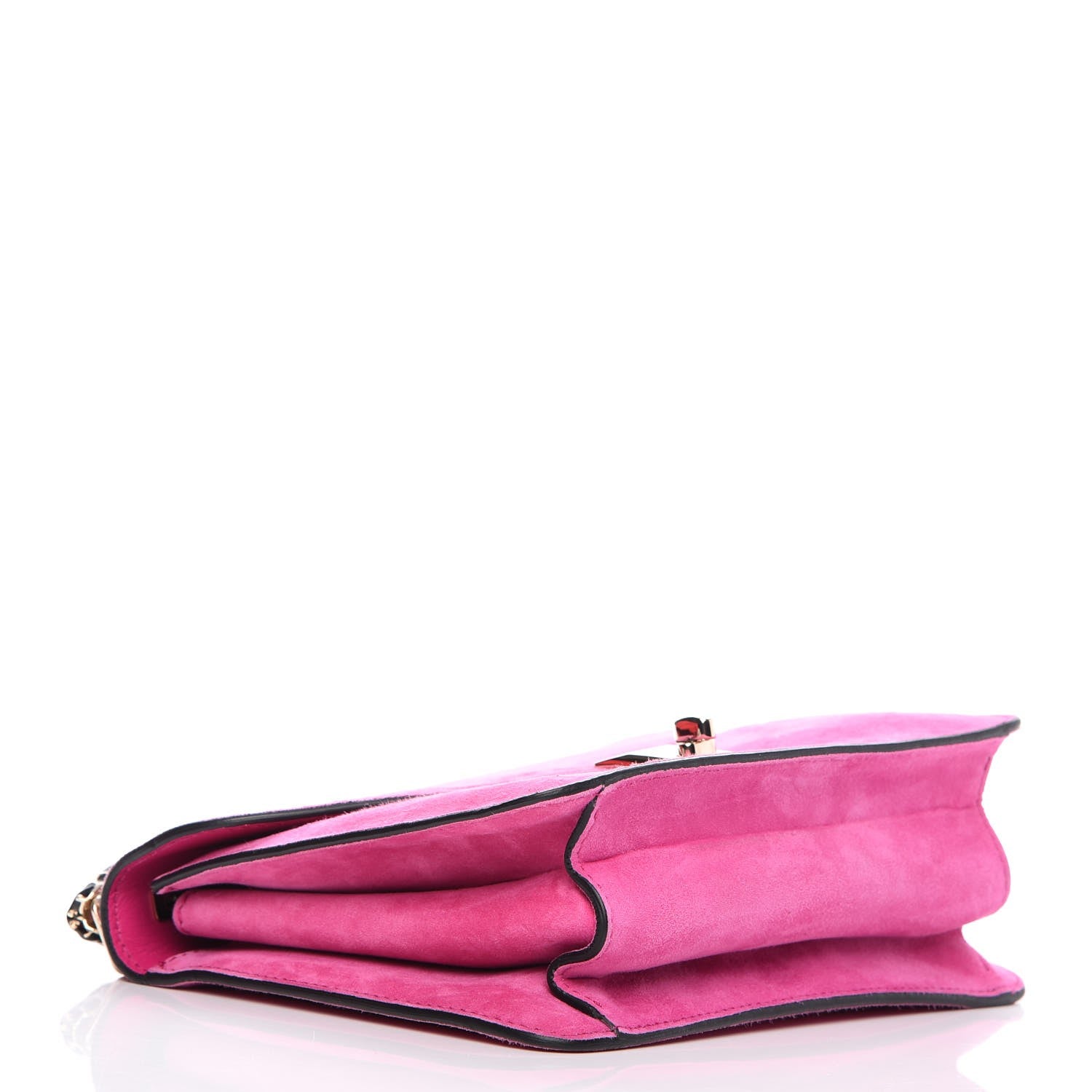 Valentino Garavani Suede Panther Shoulder Bag Bright Fuxia 4 of 8