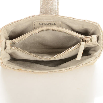 Chanel Iridescent Calfskin Quilted Mini Phone Holder Clutch Silver 5 of 8