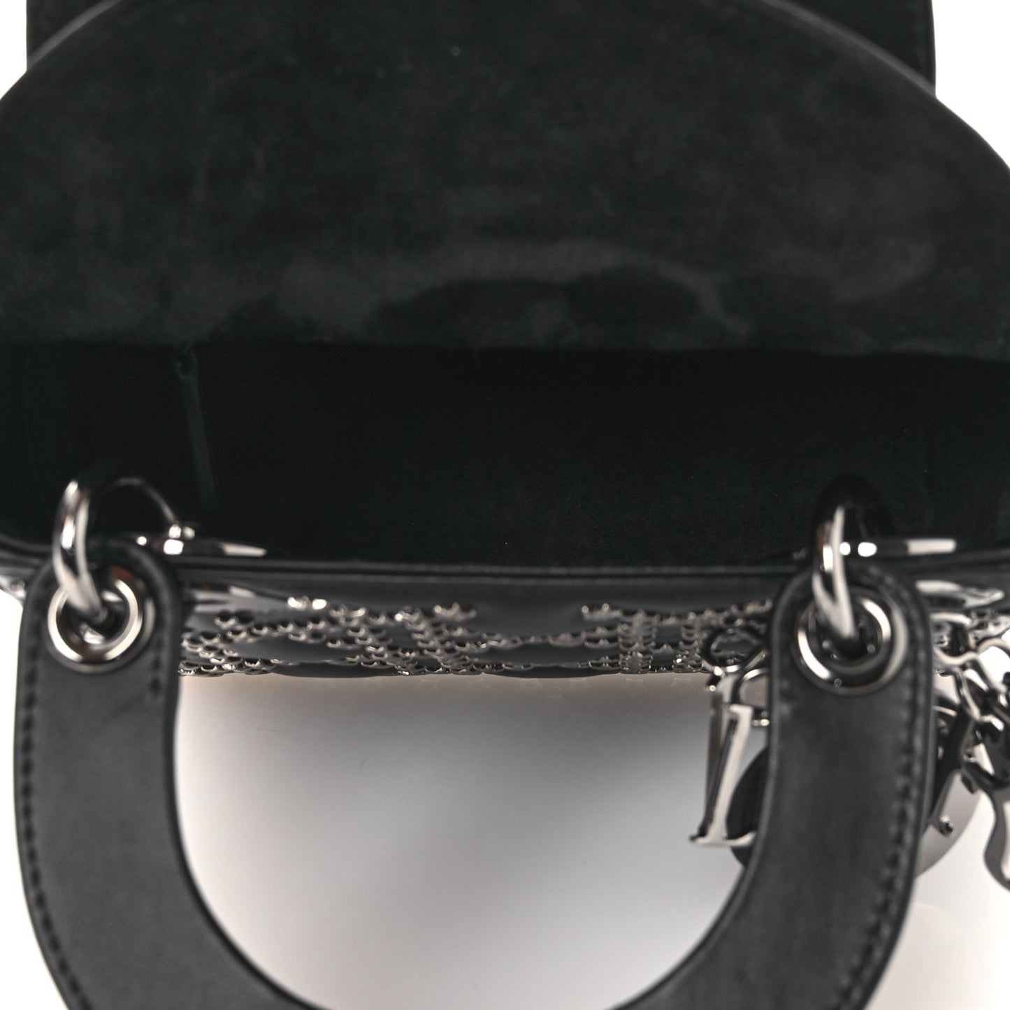 Lambskin Cannage Lucky Star Studded Mini Lady Dior Black Black