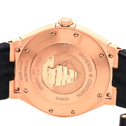Vacheron Constantin 18K Pink Gold Alligator 42mm Overseas Automatic Watch Black 47040/000R-9666 4 of 5