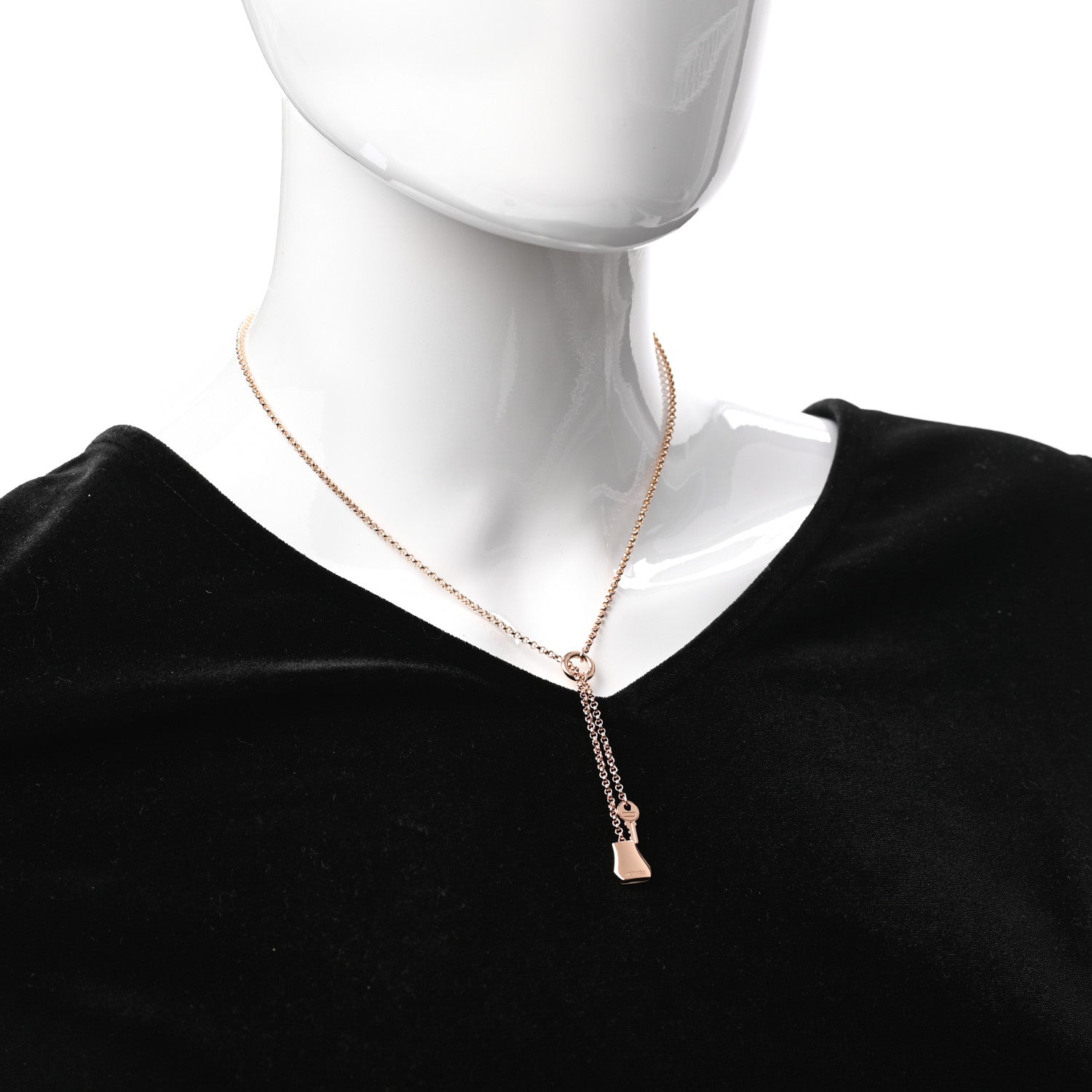 Hermes 18K Rose Gold PM Kelly Clochette Necklace 2 of 5