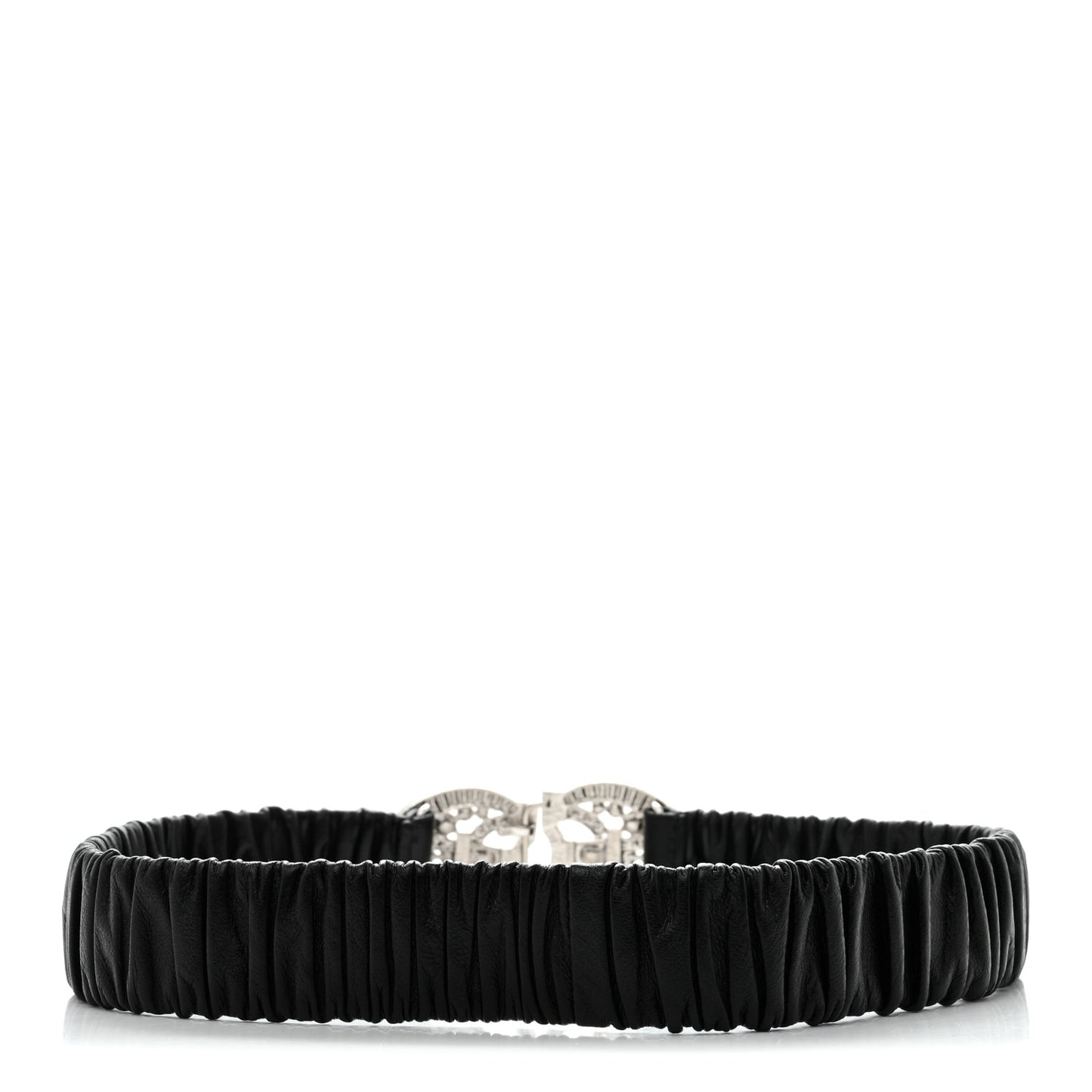 Lambskin Crystal CC Belt 70 28 Black