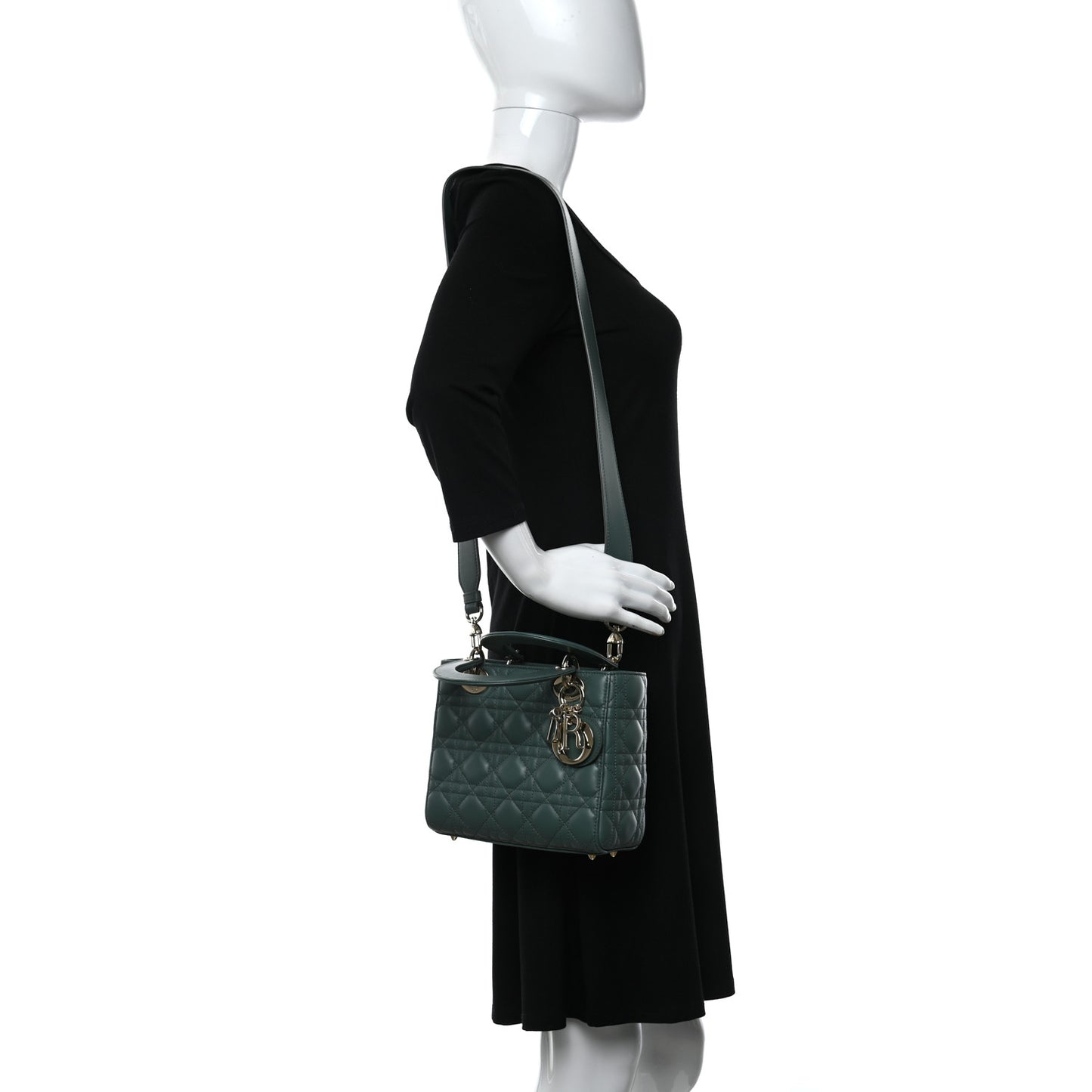 Lambskin Cannage Small My ABCDior Lady Dior Green