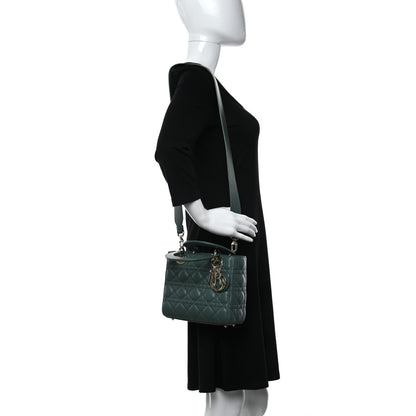 Christian Dior Lambskin Cannage Small My ABCDior Lady Dior Green 2 of 8