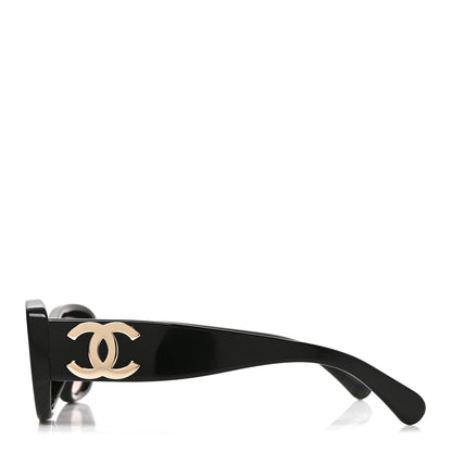 Chanel Acetate Rectangle Sunglasses 5493-A Black Brown 3 of 7