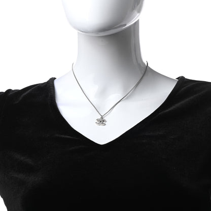 Chanel Crystal Timeless CC Necklace Silver 2 of 5