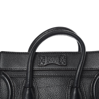 Celine Drummed Calfskin Nano Luggage Black 6 of 12